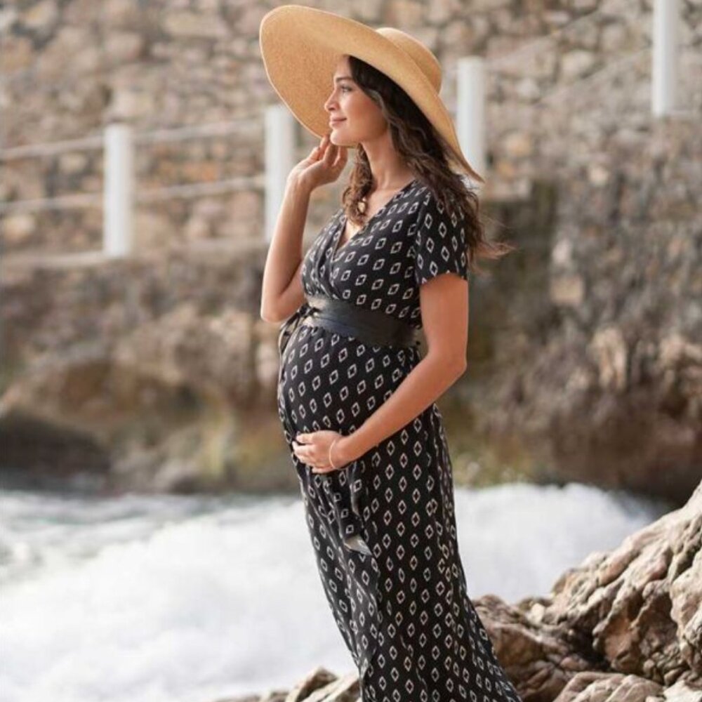 NWT Seraphine Maxi Wrap Maternity Dress in Size US 8